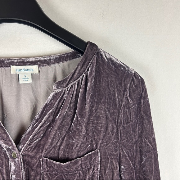 Sundance velvet silk blend blouse top button front size small - Picture 3 of 6